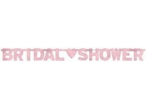 Bridal Shower - Large Foil Letter Banner, 6' x 6-1/4", Pink