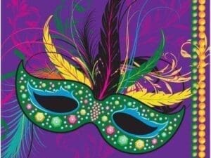 Mardi Gras Mask Beverage Napkins