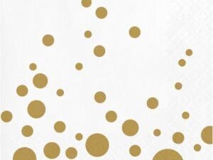 16 Count Paper Beverage Napkins, Sparkle and Shine Gold