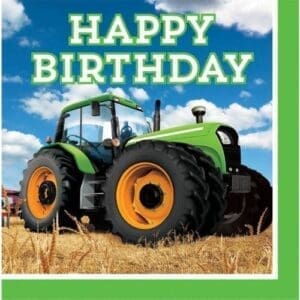 Tractor Time Birthday Napkins, 16-Pack