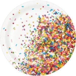 Confetti Sprinkles Dessert Plates, 8-Pack
