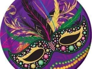 Mardi Gras Mask 9" Plates