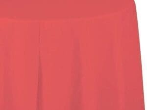 Plastic Tablecover, Octy Round, 82", Coral, 1 Ct