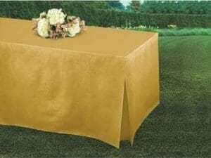 Gold Rectangular Vinyl Table Cover by Windy City Novelties