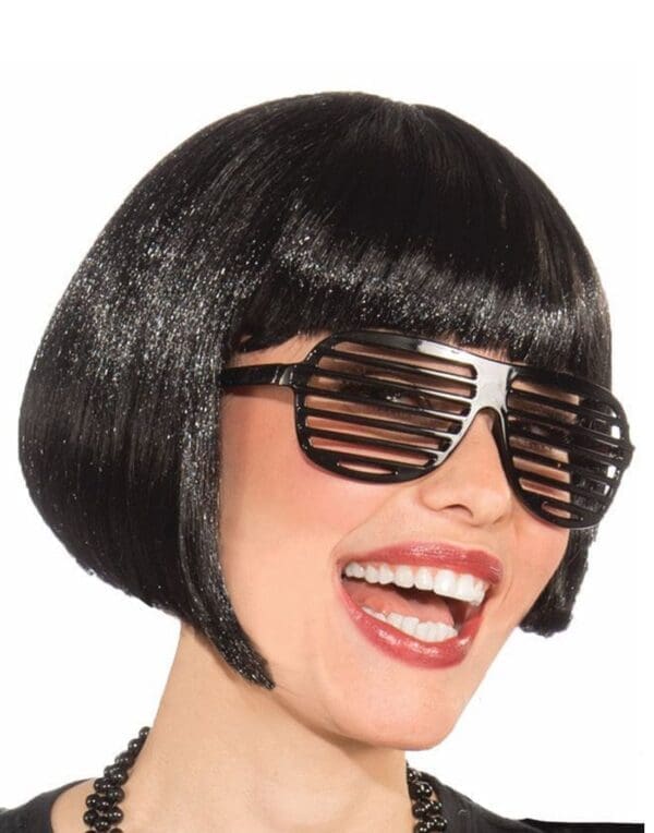 Black Bob Wig Halloween Costume Accessory - Image 2