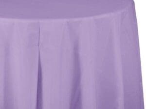 Plastic Tablecover, Octy Round, 82", Luscious Lavender, 1 Ct