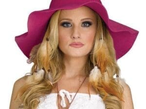 Adult's Red 60's Hippie Floppy Summertime Gardening Sun Hat Costume Accessory