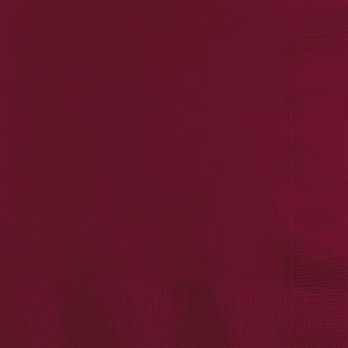 50ct Burgundy Cocktail Beverage Napkins