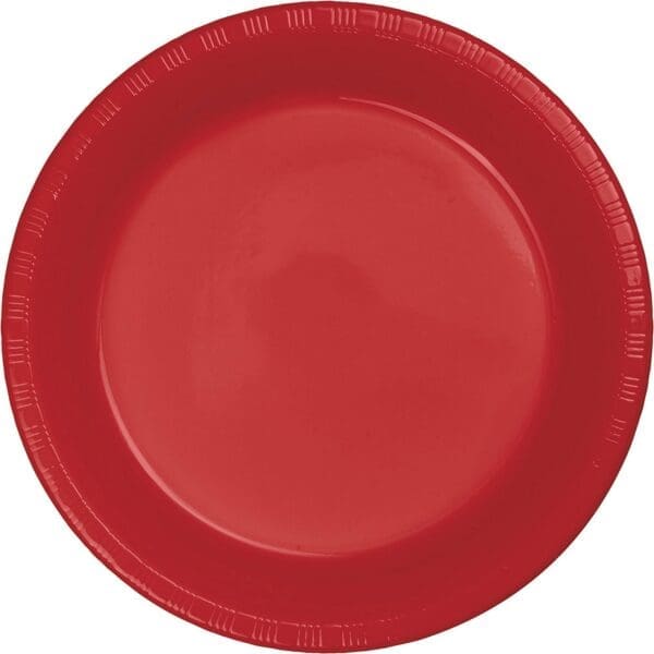 50/Pack - Creative Converting 28103131B 10 Classic Red Plastic Plate