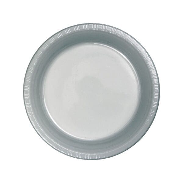 Plastic Dinner Plate, 9", Shimmering Silver, 20 Ct