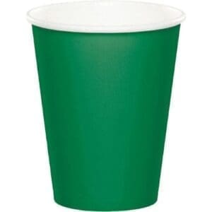 Paper Cups, 9 Oz, Emerald Green, 8 Ct