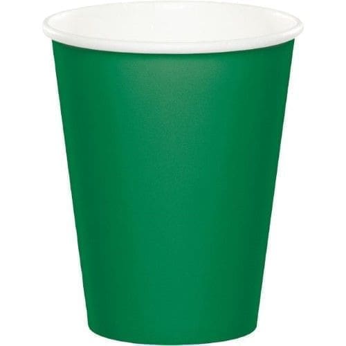 Paper Cups, 9 Oz, Emerald Green, 8 Ct