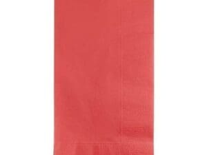 Dinner Napkins, 2-Ply, 1/8 Fold, Coral, 50 Ct