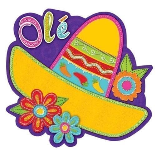 Sombrero & Flowers Fiesta Cutout