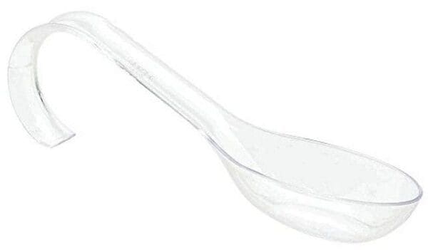 Mini CLEAR Plastic Curved Spoons 10ct