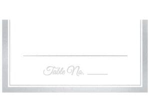 Silver Border Place Cards )