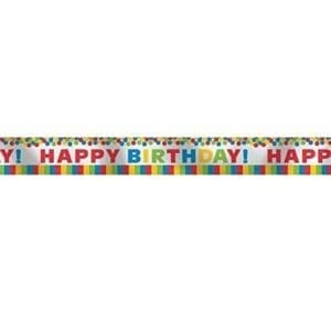 Fun Rainbow Birthday Party Giant Banner Decoration, Multi , 25 Feet, Foil