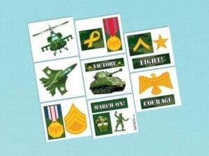 Army Camo Favor Tattoos (16 Pack) - Party Supplies