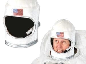 Plush Space Theme Astronaut Costume White Party Helmet