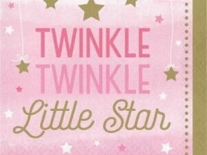 Twinkle Twinkle Little Star Pink Lunch Napkins, 16pk