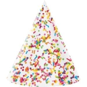 Confetti Sprinkles Party Hat, 8-Pack