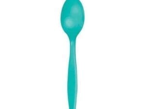 Teal Lagoon Plastic Spoons 24 Pack
