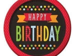 Group 317367 Polka Dot Birthday Luncheon Plate, Pack of 12 - 8 per Pack