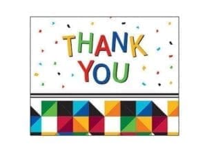 White Fractal Fun Thank You" Printed Invitation Card 8.5"