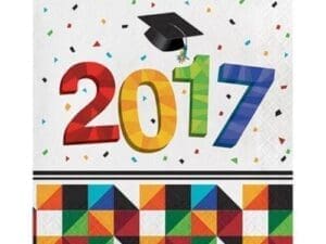 36 Count Paper Lunch Napkins for Graduation Party, Fractal Fun