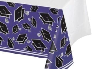 School Spirit Purple Plastic Tablecloth