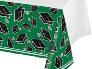 School Spirit Emerald Green Plastic Tablecloth