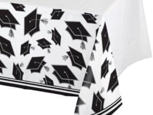 School Spirit White Plastic Tablecloth