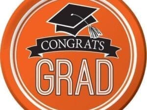 School Spirit Orange Dessert Plates, 18pk