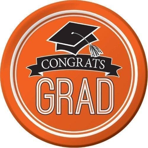 School Spirit Orange Dessert Plates, 18pk