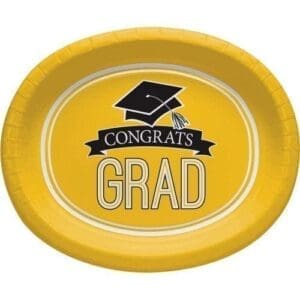 School Spirit Yellow Oval Plates, 8pk