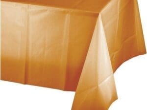 Pumpkin Spice Orange Plastic Tablecloth, Each