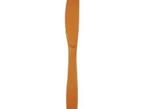 Pumpkin Spice Orange Plastic Knives, 24-Pack