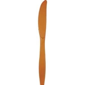 Pumpkin Spice Orange Plastic Knives, 24-Pack