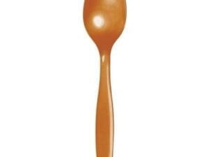 Pumpkin Spice Orange Plastic Spoons, 24-Pack