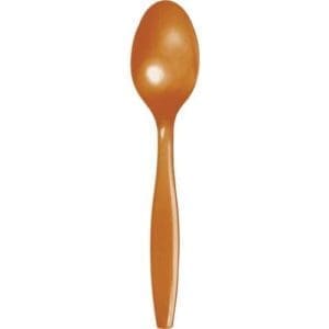 Pumpkin Spice Orange Plastic Spoons, 24-Pack