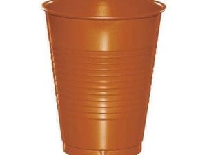 Pumpkin Spice Orange 16 Oz Plastic Cups, 20-Pack