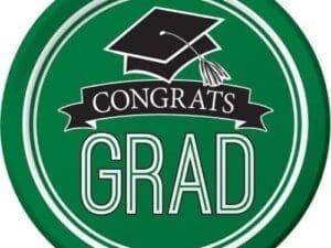 School Spirit Emerald Green Dessert Plates, 18pk