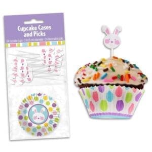 Easter Cupcake Cups with Toppers Kit - 24 Pack