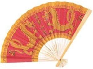 Red & Gold Paper Fan by Windy City Novelties