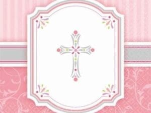 Blessings in Pink Beverage Napkins - 16 Pack