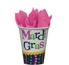 Mardi Gras Bead Party 9 Oz Paper Cups - 8 Pack