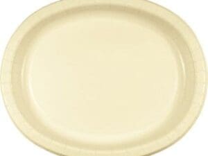 Ivory Paper Platters, Oval, 10" X 12", Ivory, 8 Ct