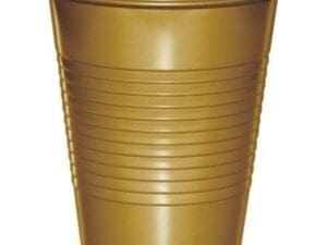 Plastic Cups, 16 Oz, Glittering Gold, 20 Ct