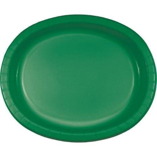 Emerald Green Oval Platter, 10" X 12", 8Pk