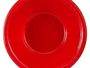Classic Red Plastic Bowls, Pack of 20